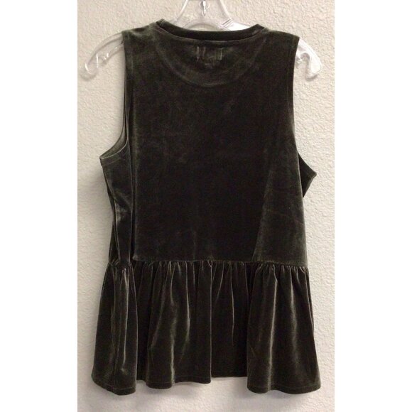 Mudpie Baby Doll Tiered Tank Velvet Top Green Women’s Medium Peasant Boho - Picture 2 of 9